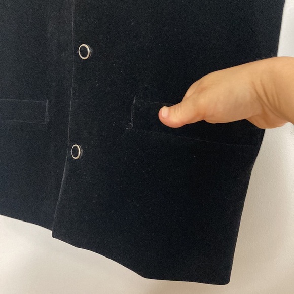 Vintage Vest Womens Small Medium Black Velvet Gold Embroidered Baroque Goth 90s - Picture 7 of 11